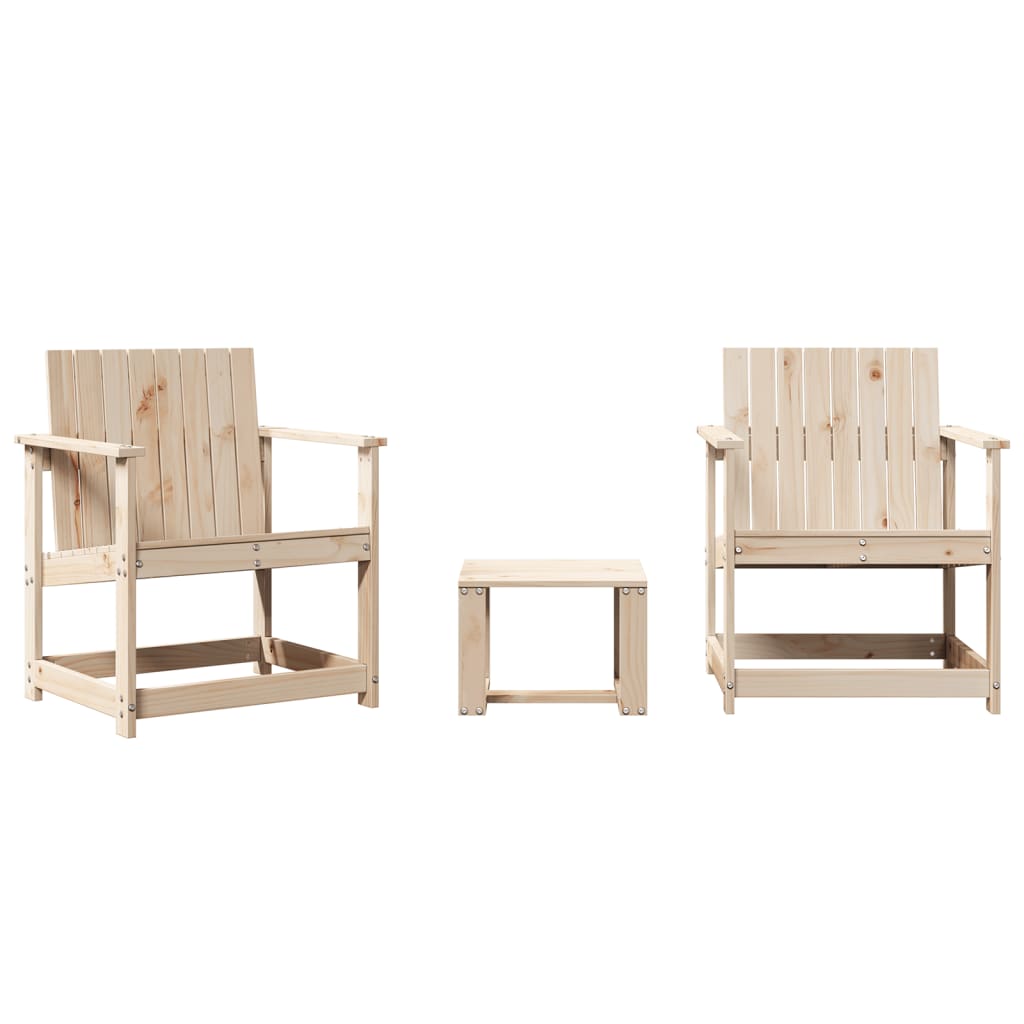 3 Piece Garden Lounge Set Solid Wood Pine