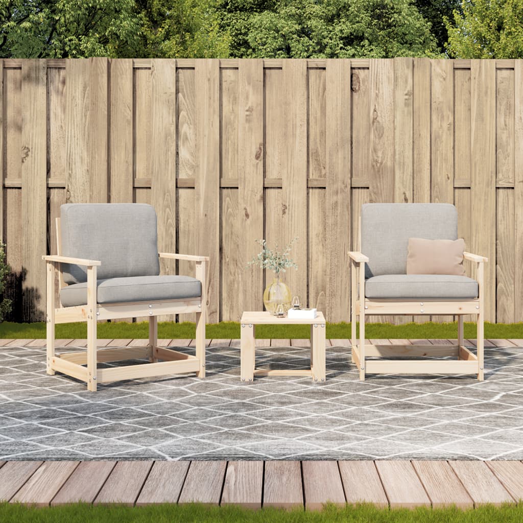 3 Piece Garden Lounge Set Solid Wood Pine