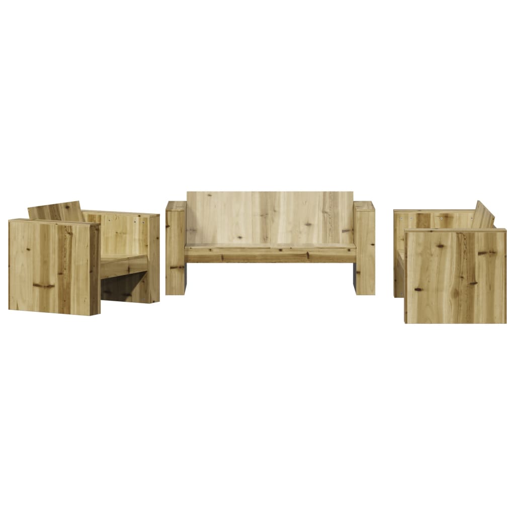 2 Piece Garden Lounge Set Impregnated Wood Pine