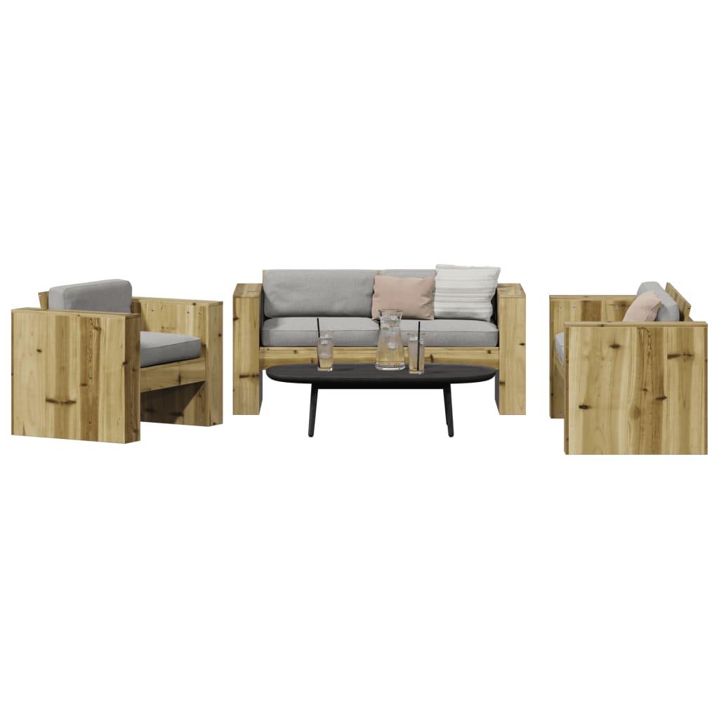 2 Piece Garden Lounge Set Impregnated Wood Pine