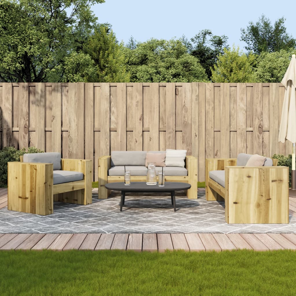 2 Piece Garden Lounge Set Impregnated Wood Pine