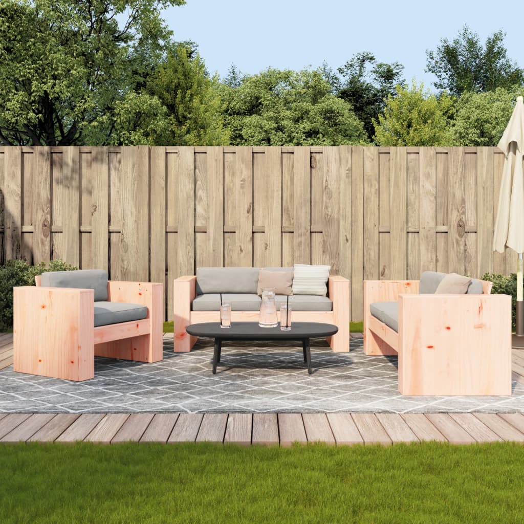 2 Piece Garden Lounge Set Solid Wood Douglas