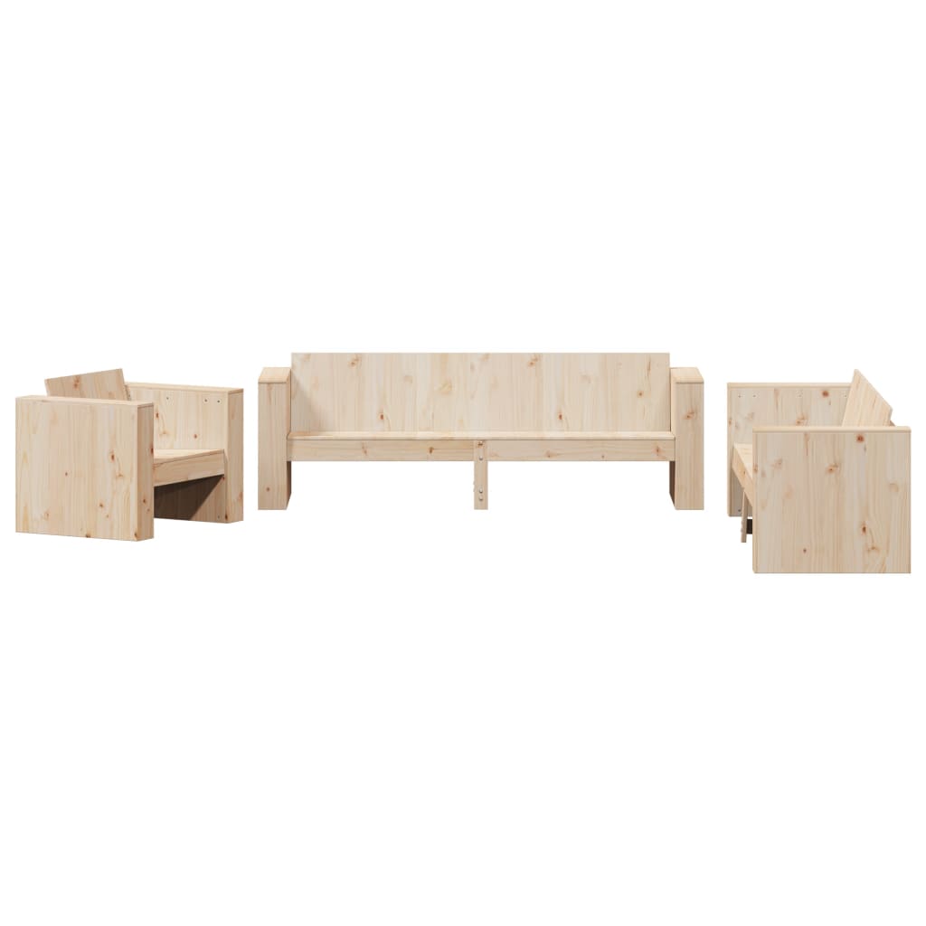 2 Piece Garden Lounge Set Solid Wood Pine