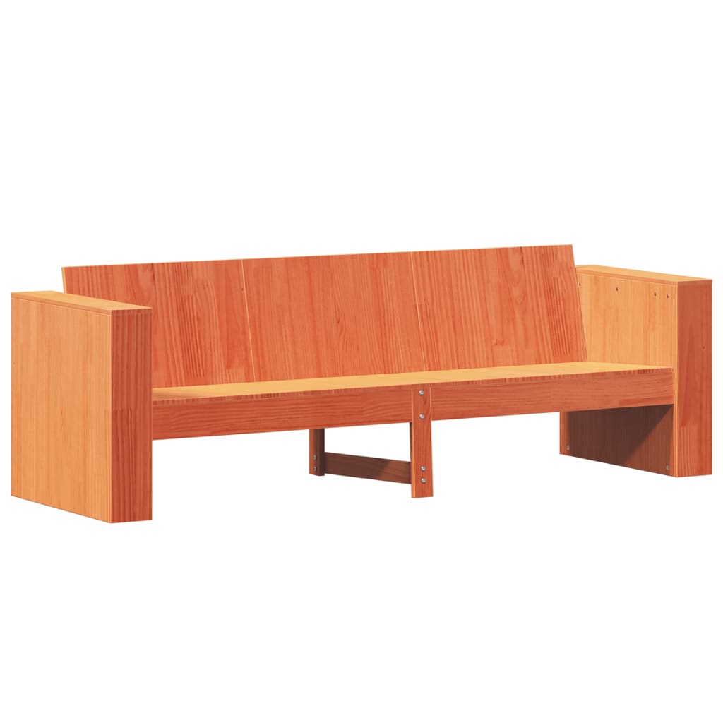 2 Piece Garden Lounge Set Wax Brown Solid Wood Pine