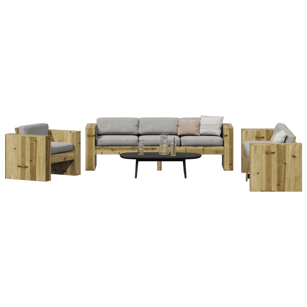 2 Piece Garden Lounge Set Impregnated Wood Pine