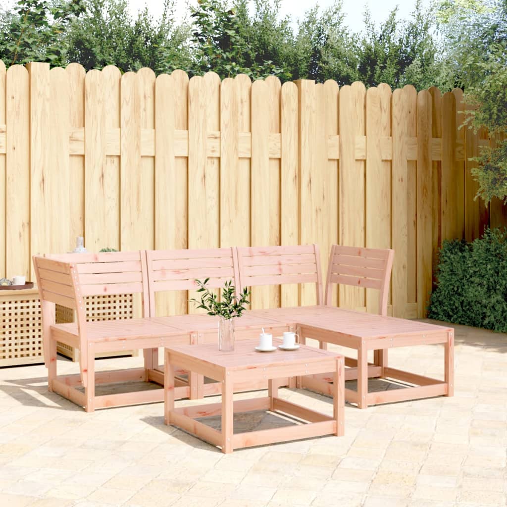 4 Piece Garden Lounge Set Solid Wood Douglas