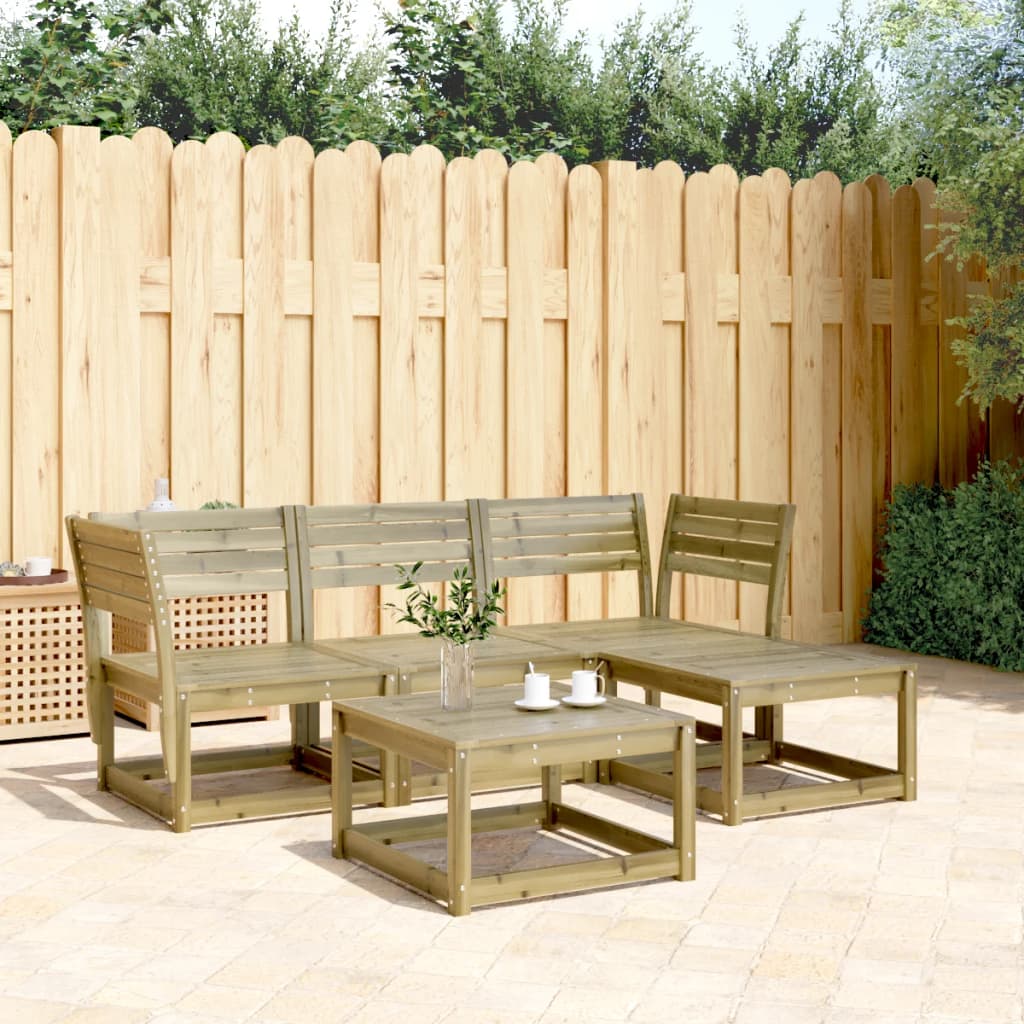 4 Piece Garden Lounge Set Impregnated Wood Pine