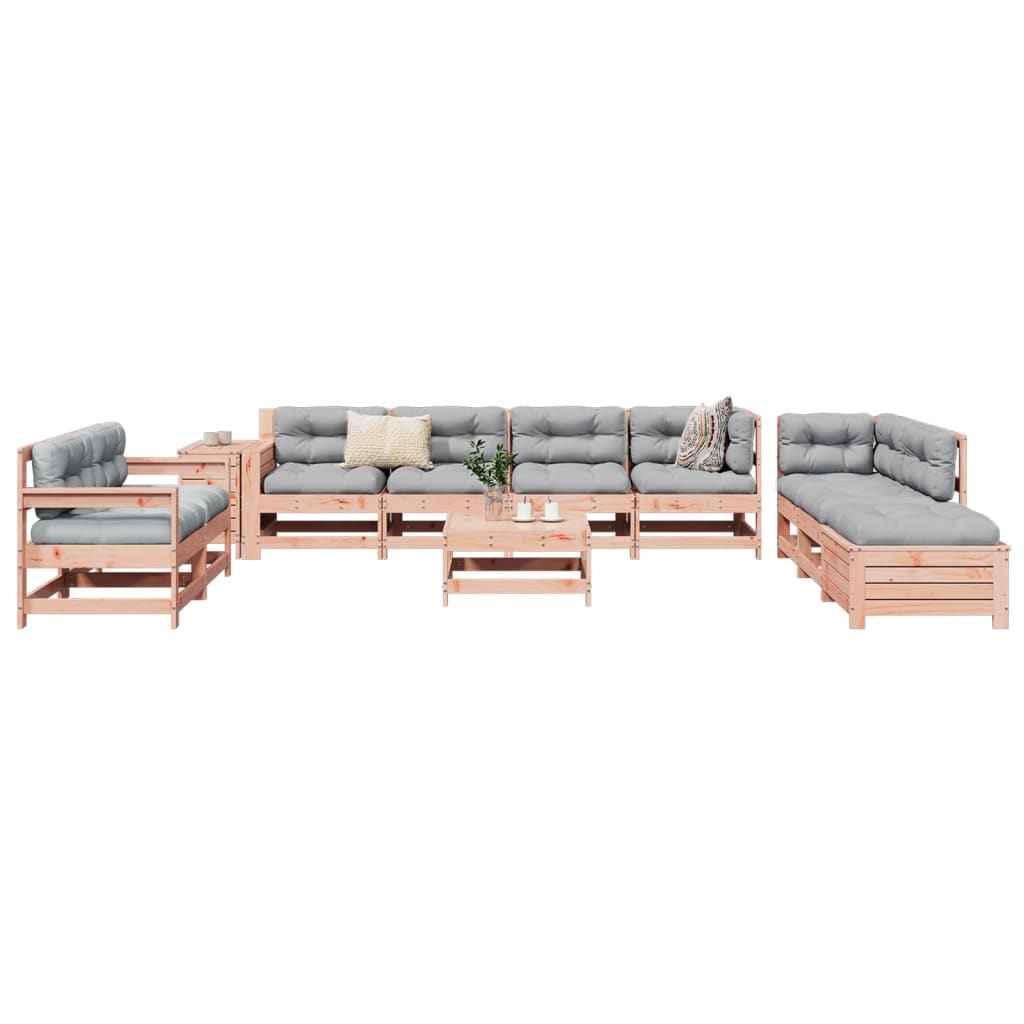 11 Piece Garden Sofa Set Solid Wood Douglas Fir