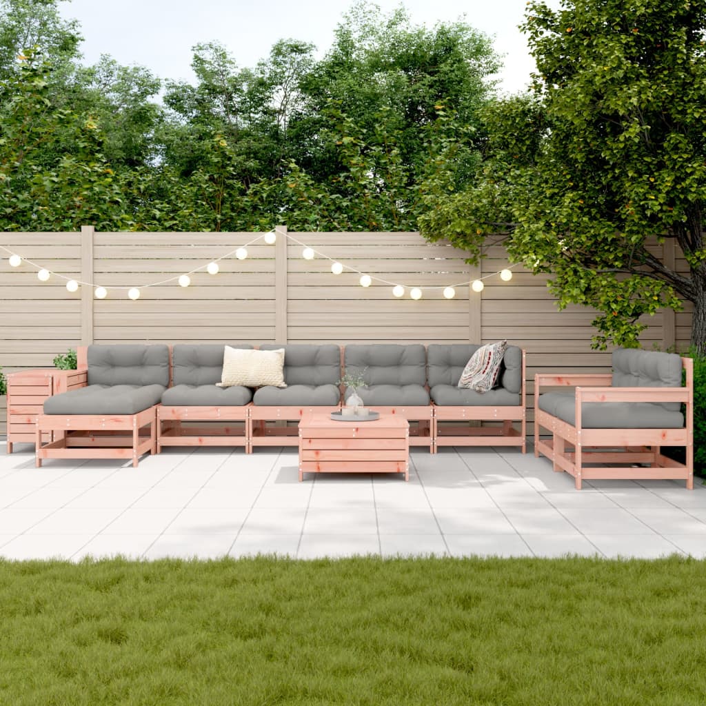 10 Piece Garden Sofa Set Solid Wood Douglas Fir