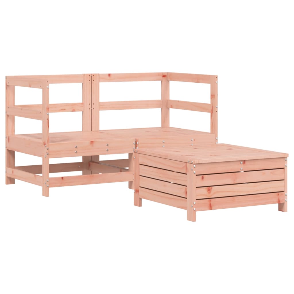 3 Piece Garden Sofa Set Solid Wood Douglas Fir