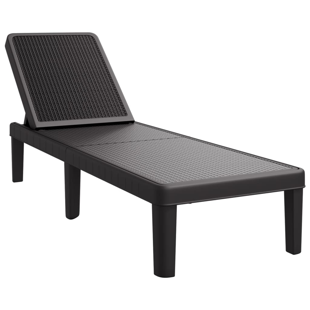 Sun Lounger Black 159x57x83.5 cm Polypropylene