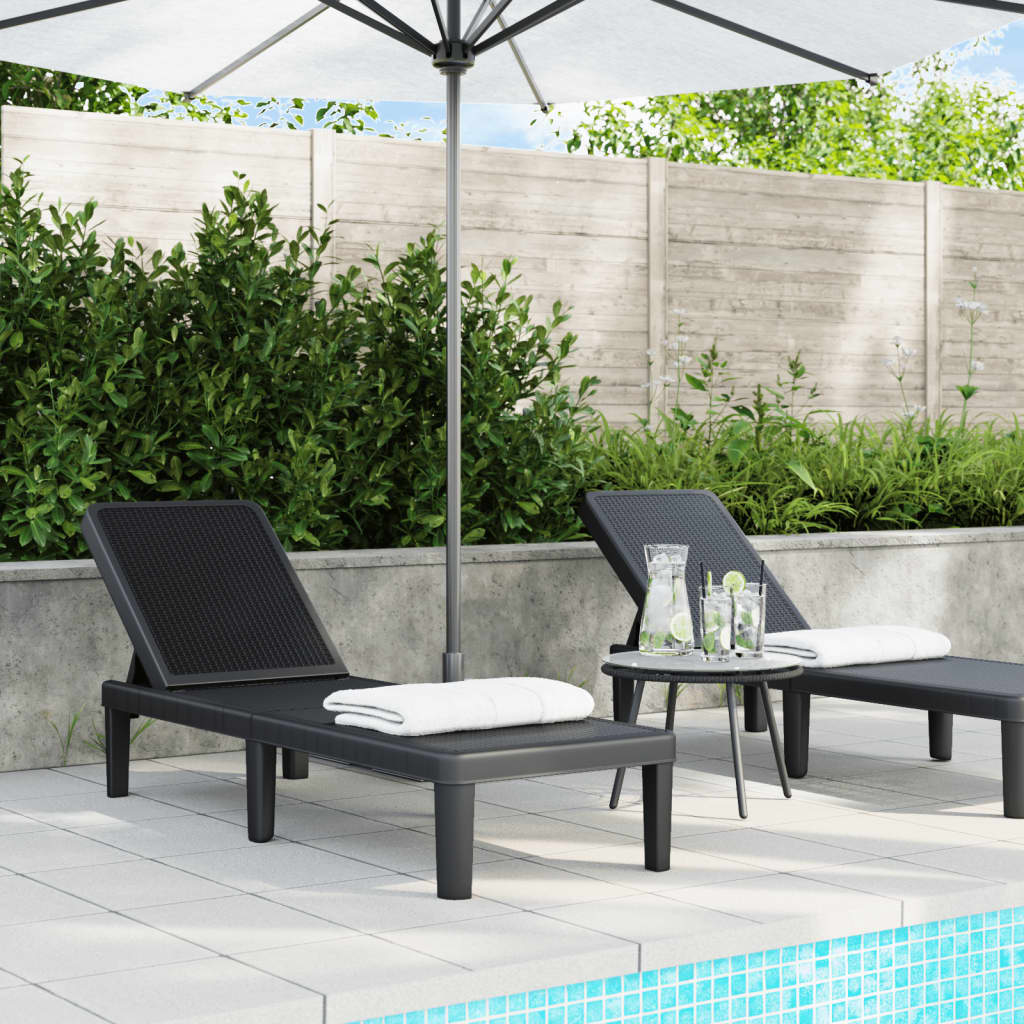 Sun Lounger Black 159x57x83.5 cm Polypropylene