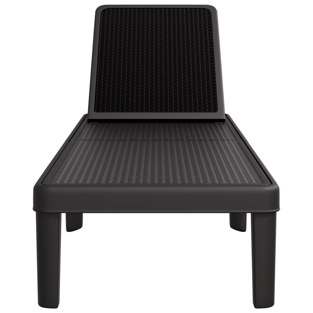 Sun Lounger Black 159x57x83.5 cm Polypropylene