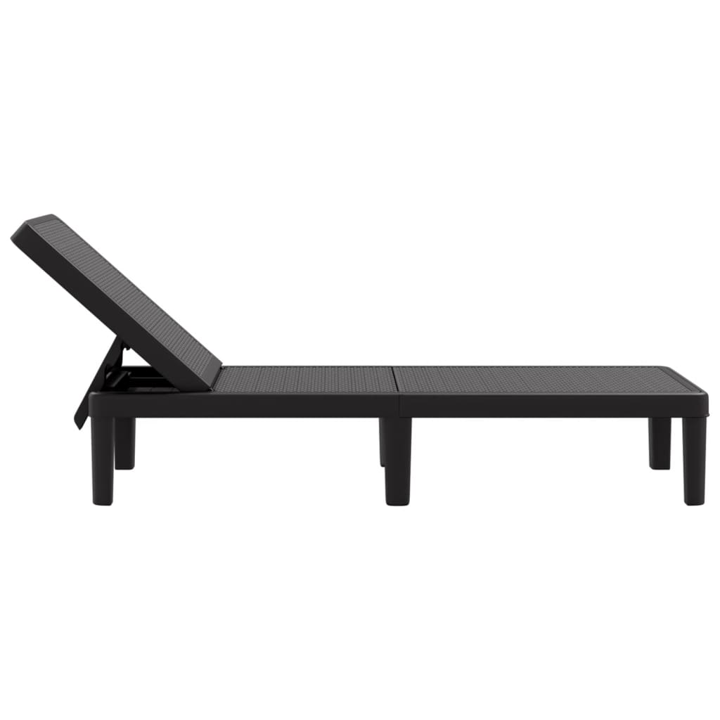 Sun Lounger Black 159x57x83.5 cm Polypropylene