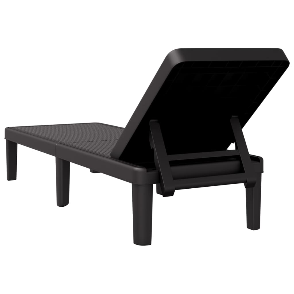 Sun Lounger Black 159x57x83.5 cm Polypropylene