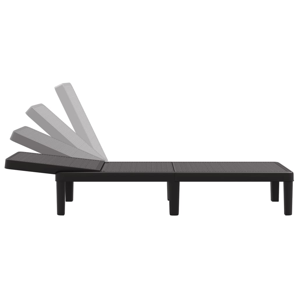 Sun Lounger Black 159x57x83.5 cm Polypropylene