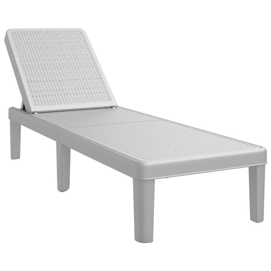 Sun Lounger Grey 159x57x83.5 cm Polypropylene