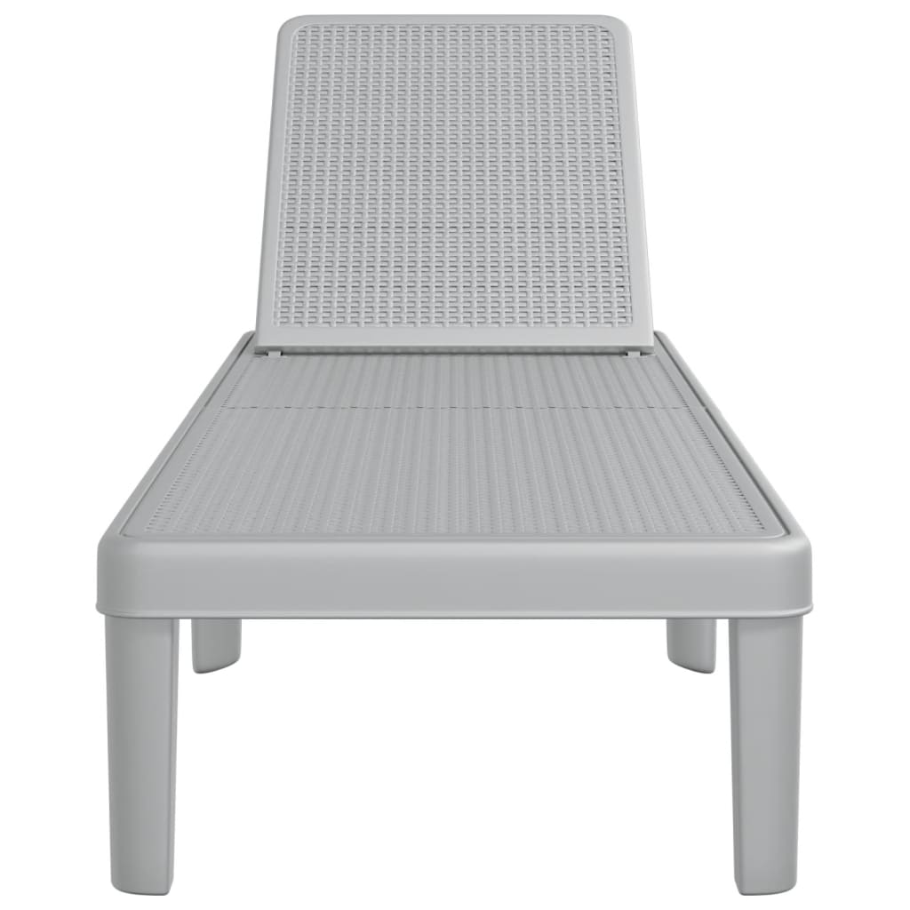 Sun Lounger Grey 159x57x83.5 cm Polypropylene