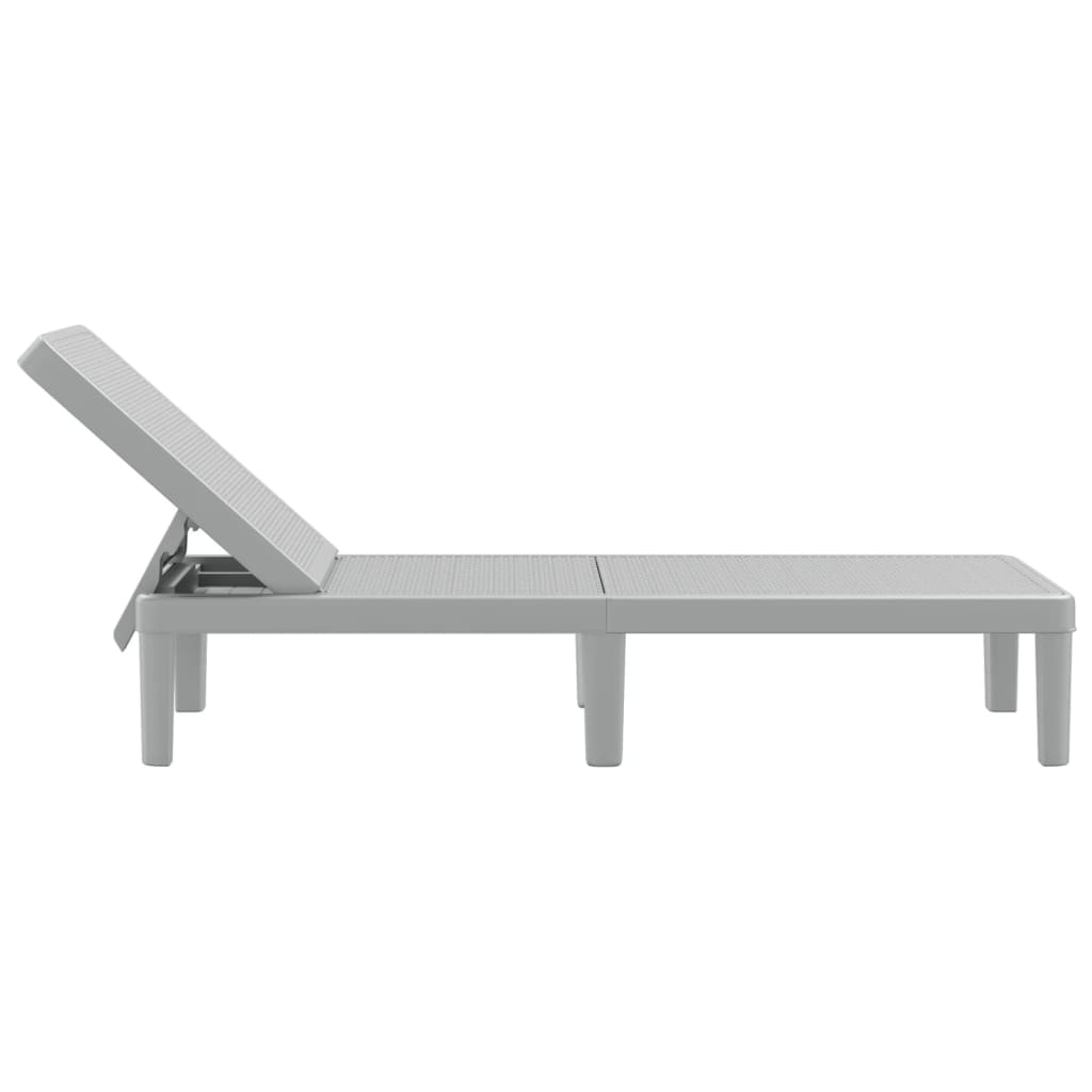 Sun Lounger Grey 159x57x83.5 cm Polypropylene