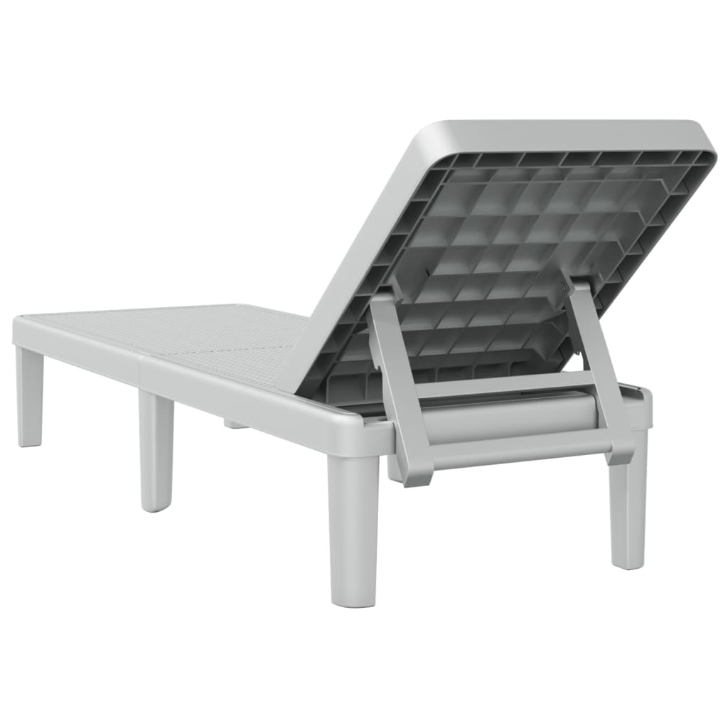 Sun Lounger Grey 159x57x83.5 cm Polypropylene