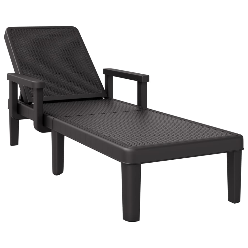 Sun Lounger Black 159x68x83.5 cm Polypropylene