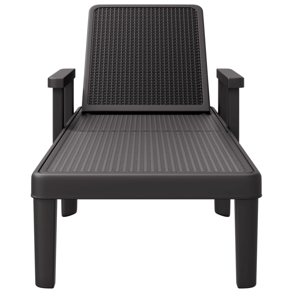 Sun Lounger Black 159x68x83.5 cm Polypropylene