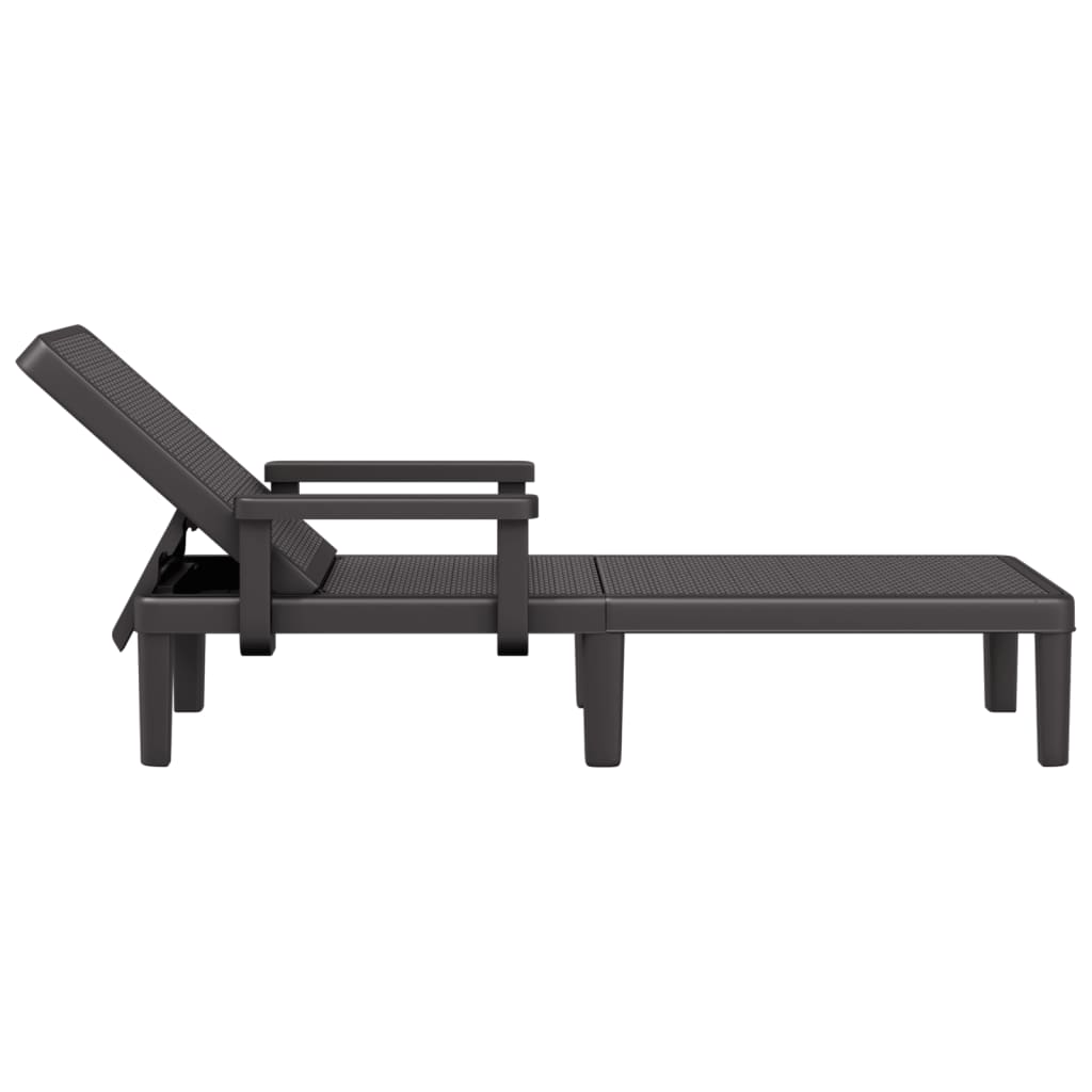 Sun Lounger Black 159x68x83.5 cm Polypropylene