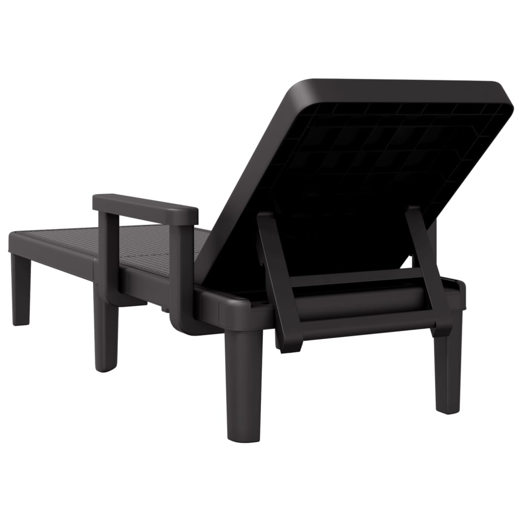 Sun Lounger Black 159x68x83.5 cm Polypropylene