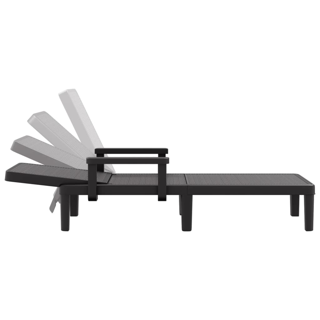 Sun Lounger Black 159x68x83.5 cm Polypropylene