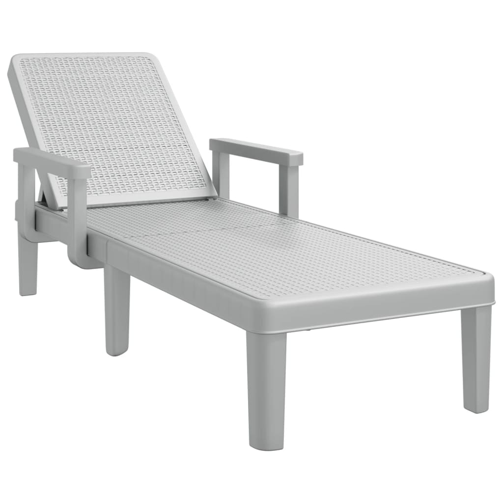 Sun Lounger Grey 159x68x83.5 cm Polypropylene