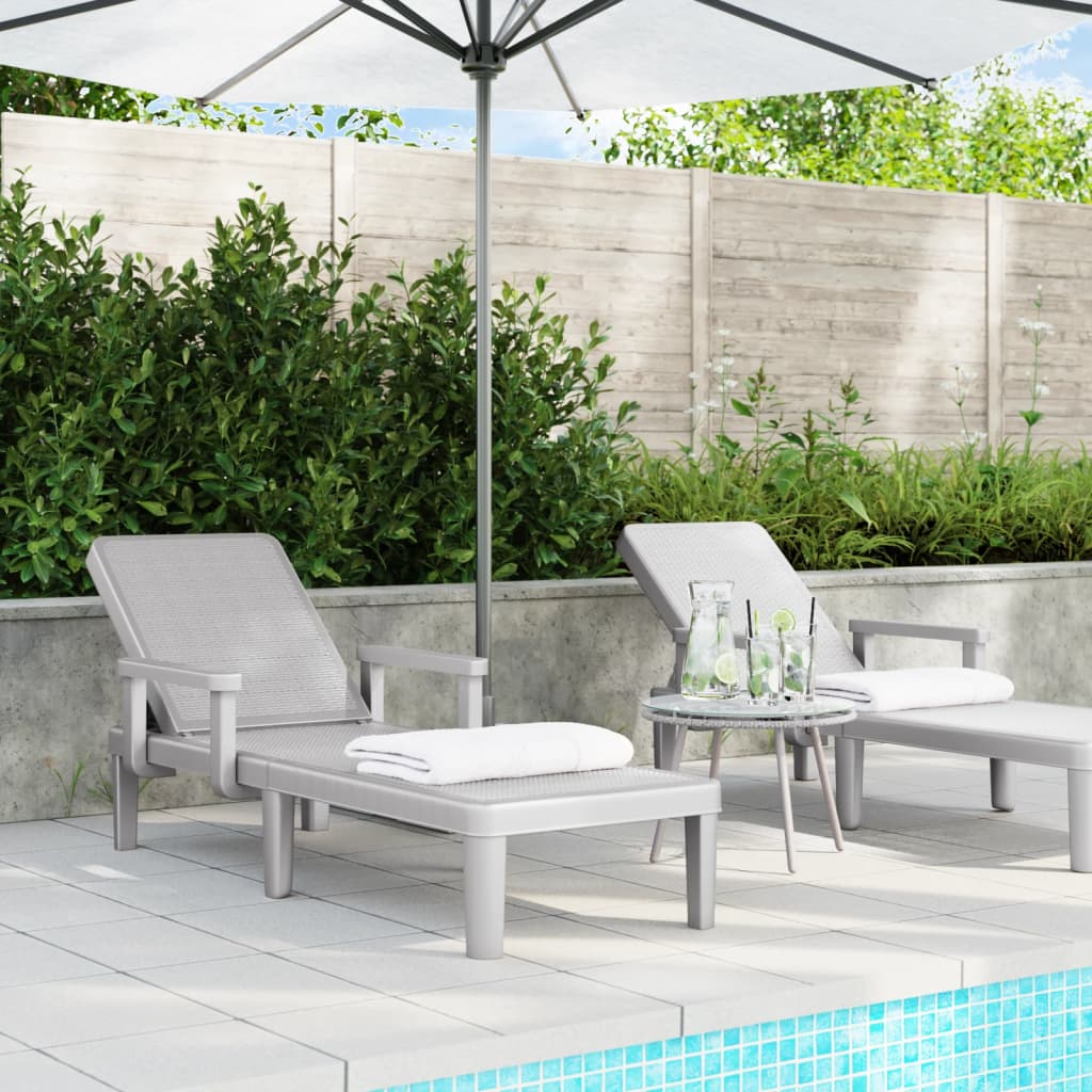 Sun Lounger Grey 159x68x83.5 cm Polypropylene