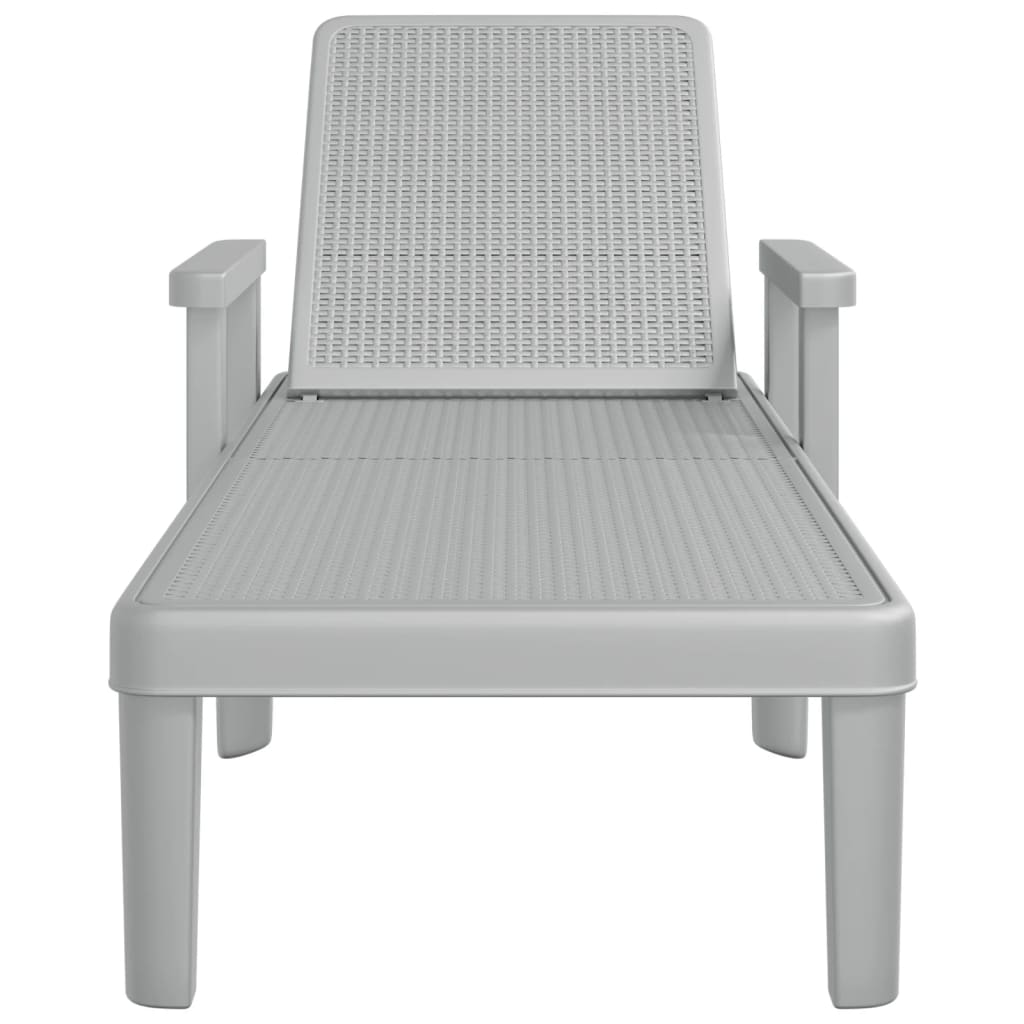 Sun Lounger Grey 159x68x83.5 cm Polypropylene