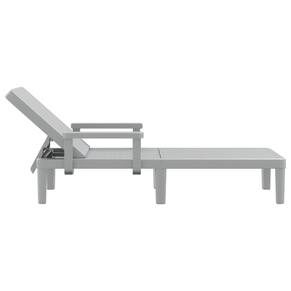 Sun Lounger Grey 159x68x83.5 cm Polypropylene