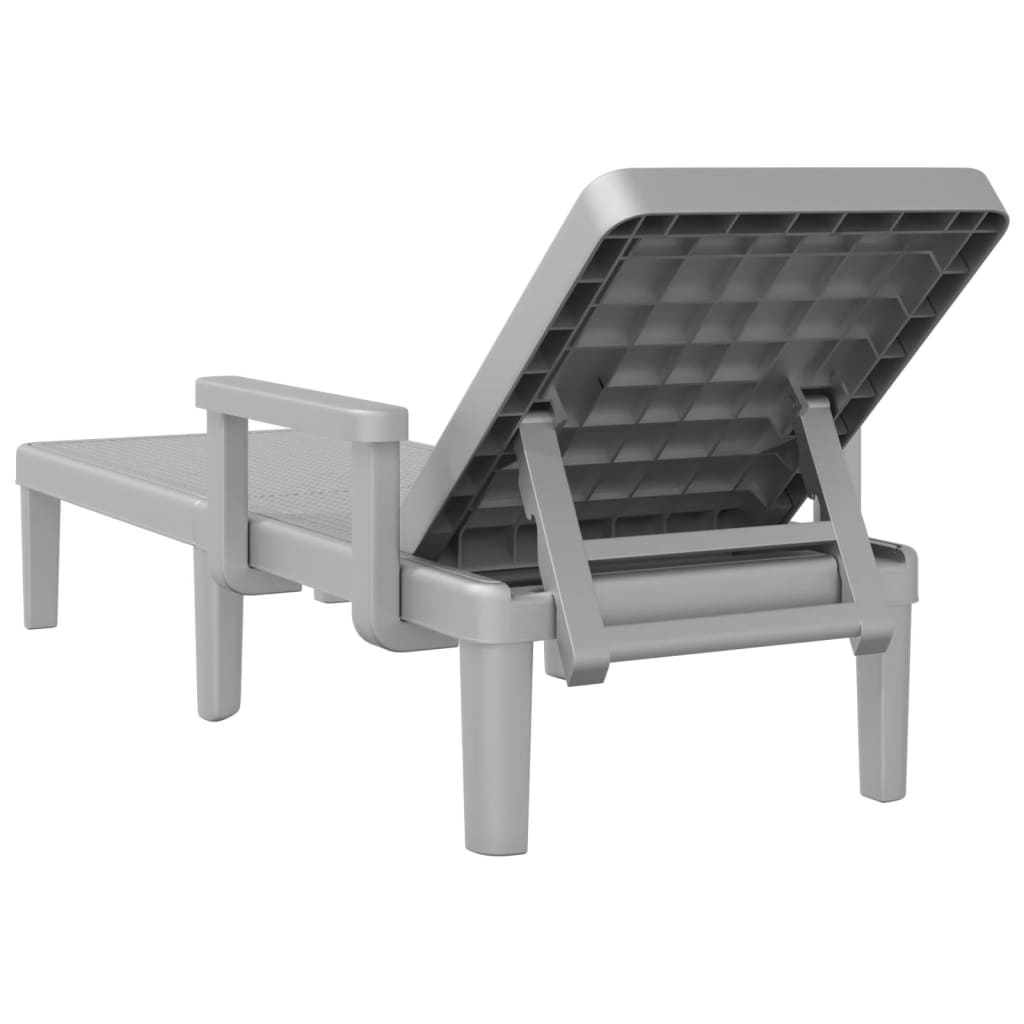 Sun Lounger Grey 159x68x83.5 cm Polypropylene