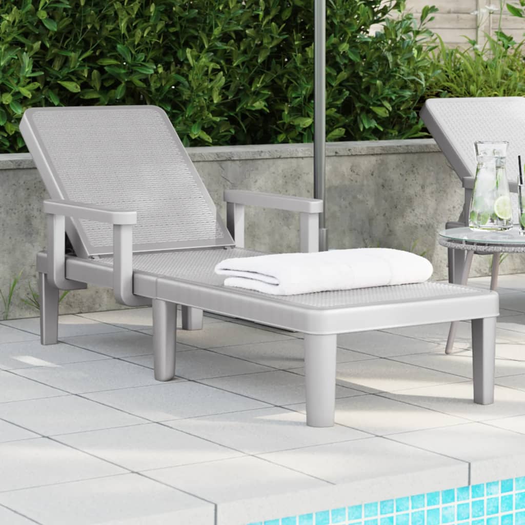 Sun Lounger Grey 159x68x83.5 cm Polypropylene