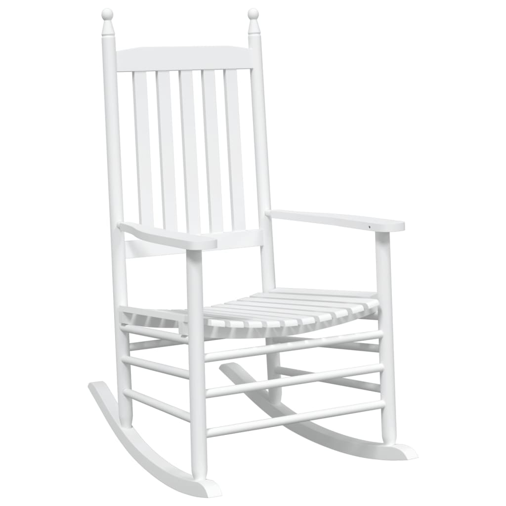 Rocking Chairs with Curved Seats 2 pcs White Solid Wood Fir