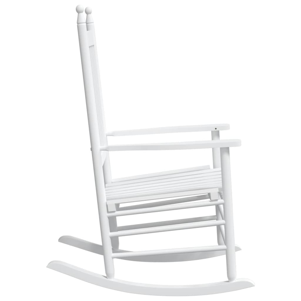 Rocking Chairs with Curved Seats 2 pcs White Solid Wood Fir