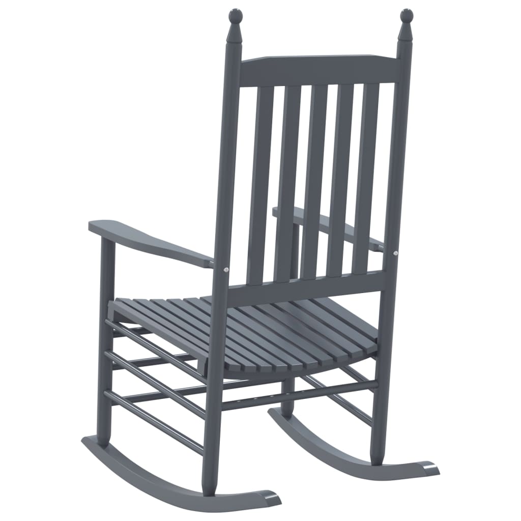 Rocking Chairs with Curved Seats 2 pcs Grey Solid Wood Poplar