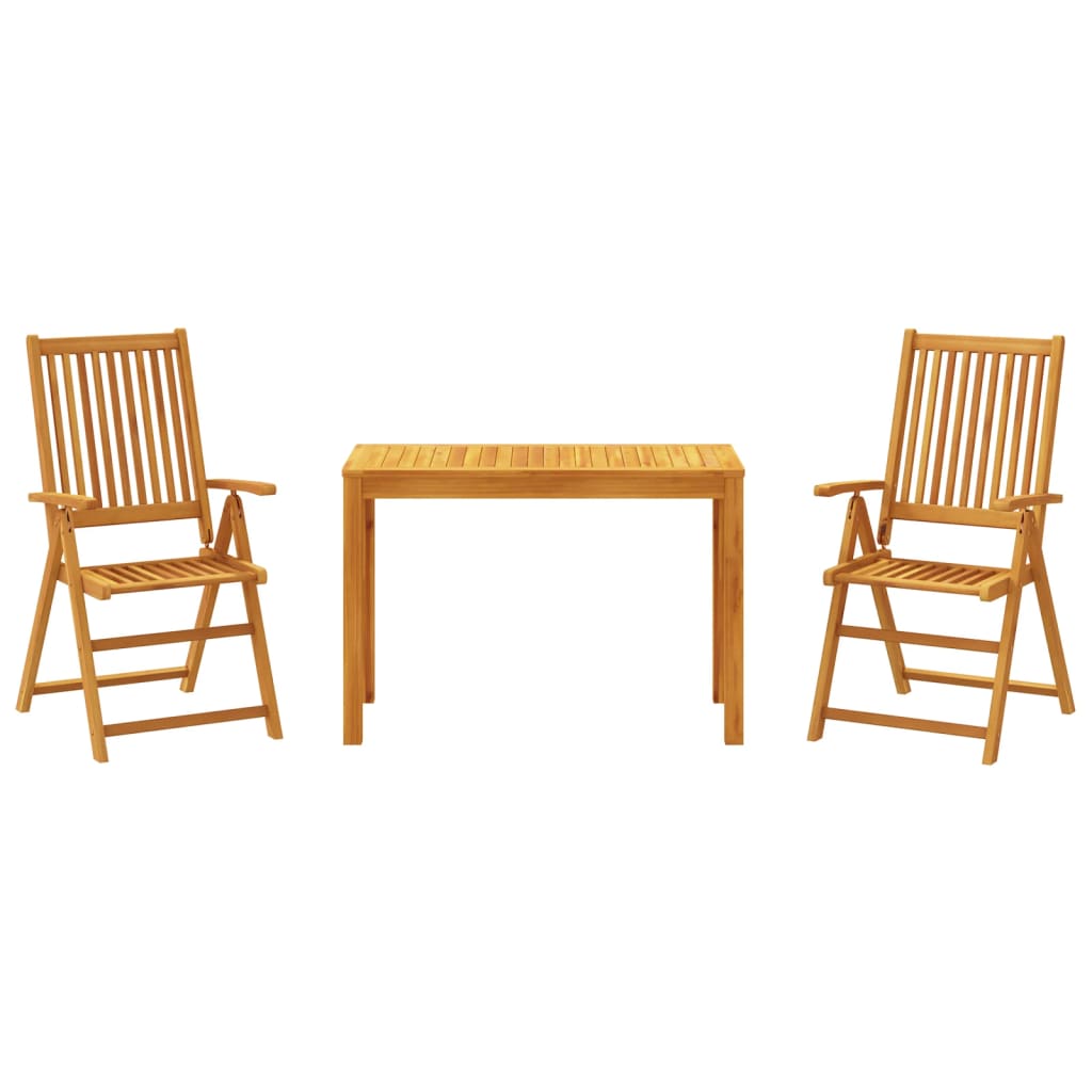 3 Piece Garden Dining Set Solid Wood Acacia