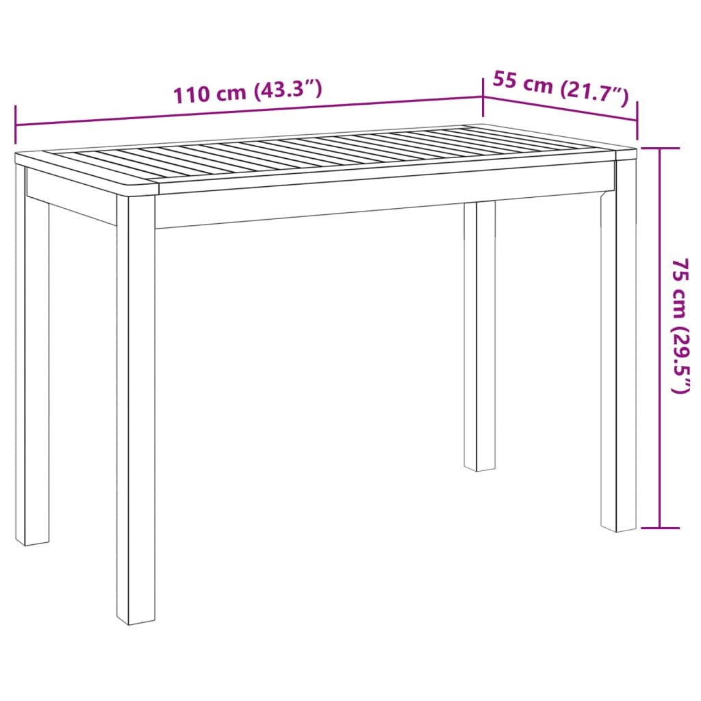 3 Piece Garden Dining Set Solid Wood Acacia