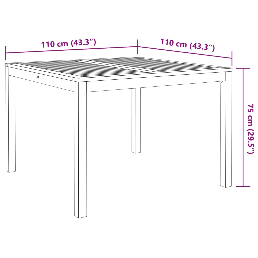 3 Piece Garden Dining Set Solid Wood Acacia