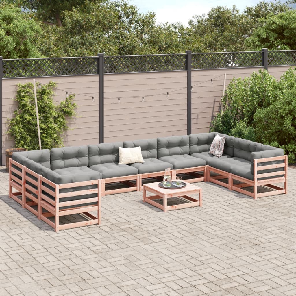 11 Piece Garden Sofa Set Solid Wood Douglas Fir