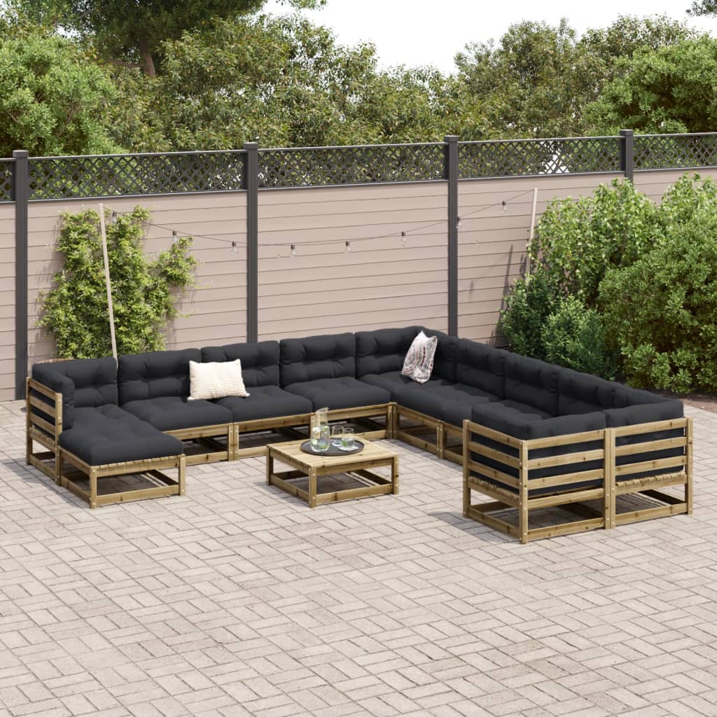 12 Piece Garden Sofa Set Impregnated Wood Pine